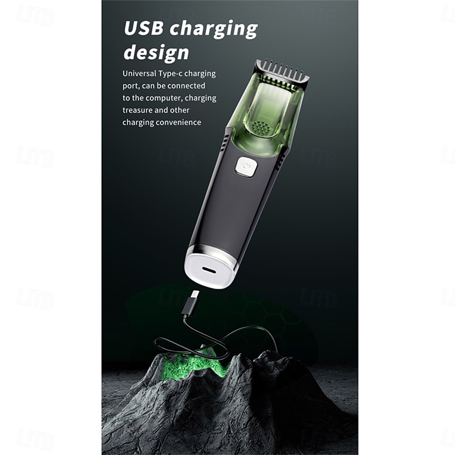 Vacuum Beard Shaver USB Rechargeable Vacuum Shaver Hair Clipper Washable Barber Hair Clipper Gifts for Men 2025 - $44.99 –P9