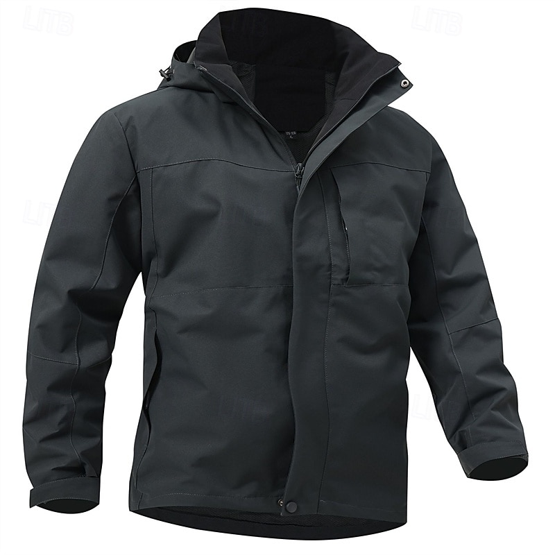 Men's Softshell Jacket Hiking Jacket Outdoor Windproof Water Resistant Windbreaker Jacket Traveling Dark Grey Black White Blue Light Grey 2025 - $42.99 –P3