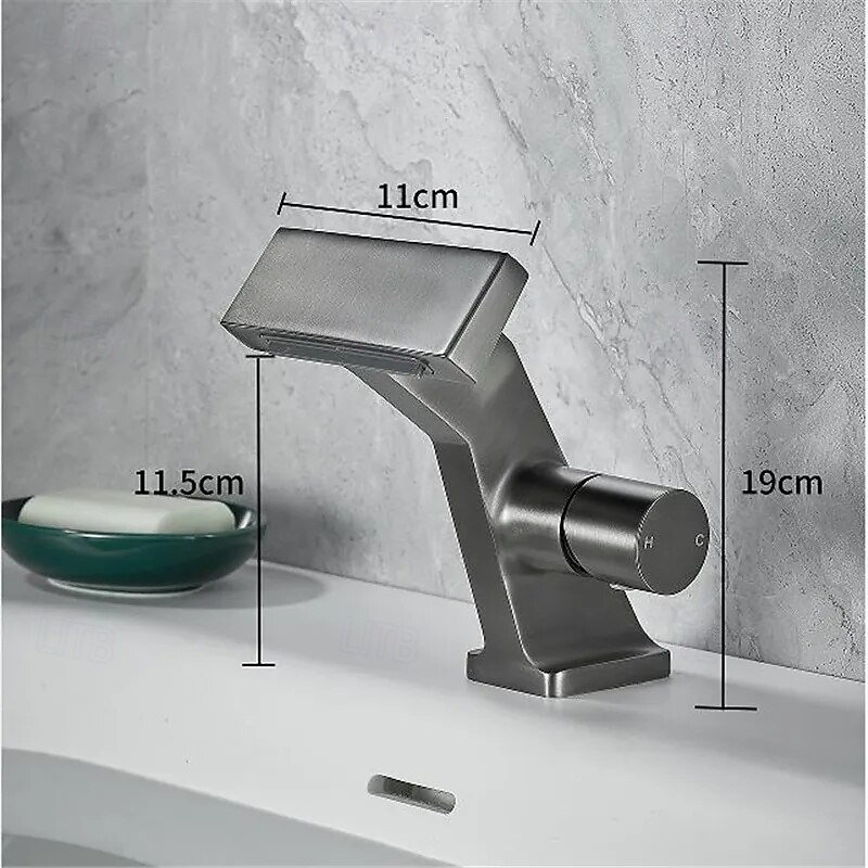 Torneira pia do banheiro - Cascata Galvanizar Conjunto Central Monocomando e Uma AberturaBath Taps de 2025 por $129.99 –P1