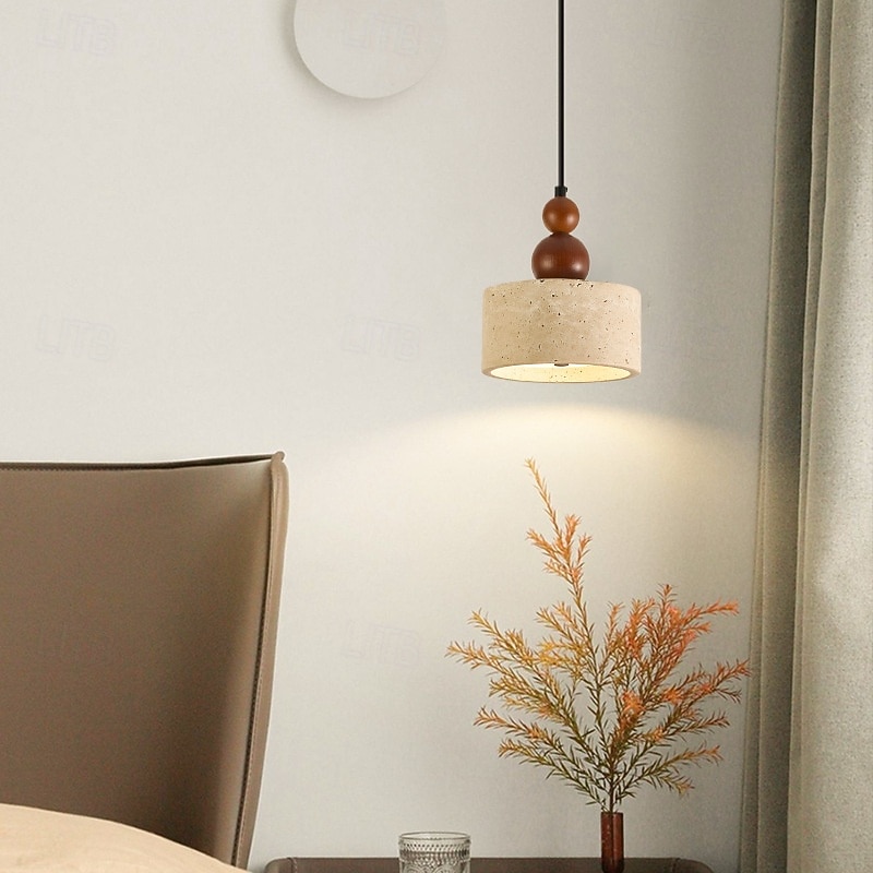 Wabi-Sabi-Pendelleuchte mit Natursteinschirm und Laternendesign, lackierte Oberflächen, moderne Pendelleuchte, 110–240 V 2025 - $132.99 -P4