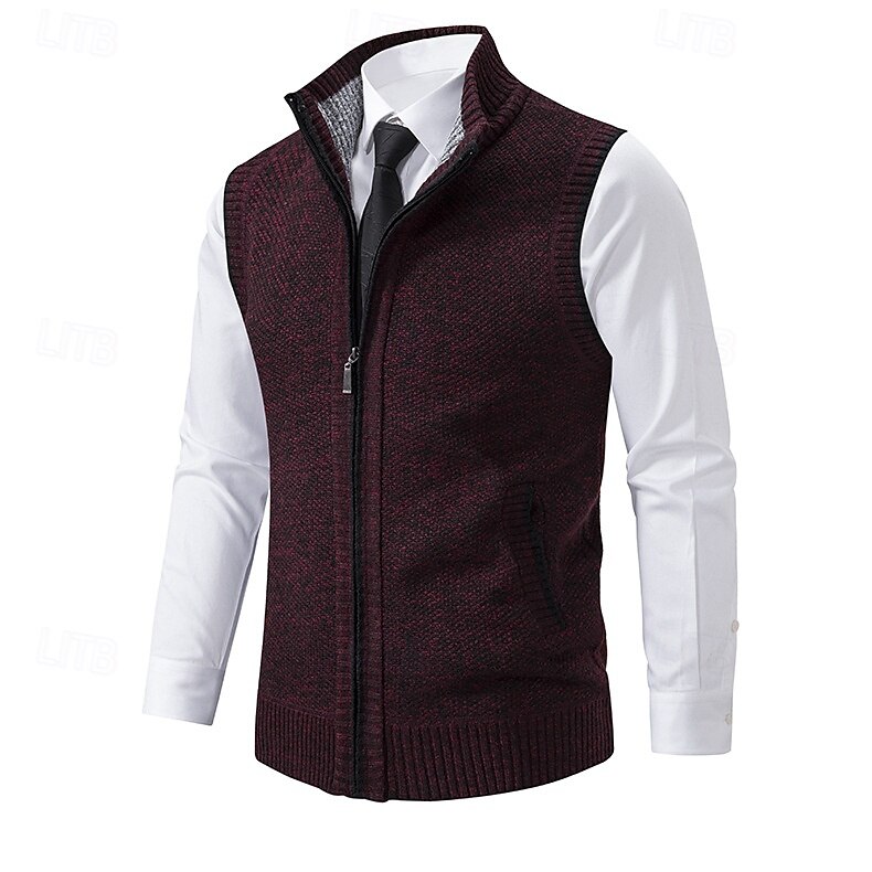 Homens Vestido Suéter Sueter Cardigan Suéter com zíper Suéter de malha Estriado Tricotar Padrão Zip Up Bolsos laterais Côr Sólida Moda Clássico Roupa Diária Encontro Roupa Outono & inverno Preto de 2025 por $28.99 –P5