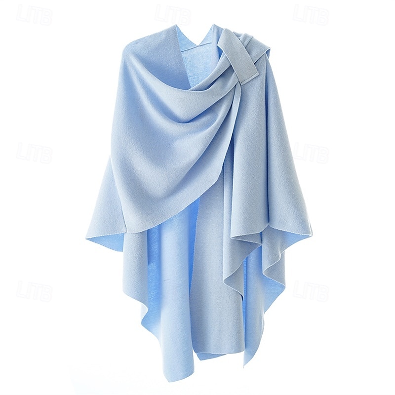 crossover sjal för kvinnor omlott öppen front poncho cape elegant loop sjalar resesjalar för höst vinter längd 150cm 2025 - $39.99 –P10