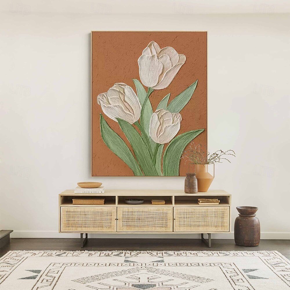 handgemachtes handgemaltes Ölgemälde Wand Purole Blumenlandschaftsgemälde 3D Gold strukturierte Wandkunst abstraktes Blumengemälde auf Leinwand große benutzerdefinierte florale Wandkunst elegantes 2025 - $125.99 –P7