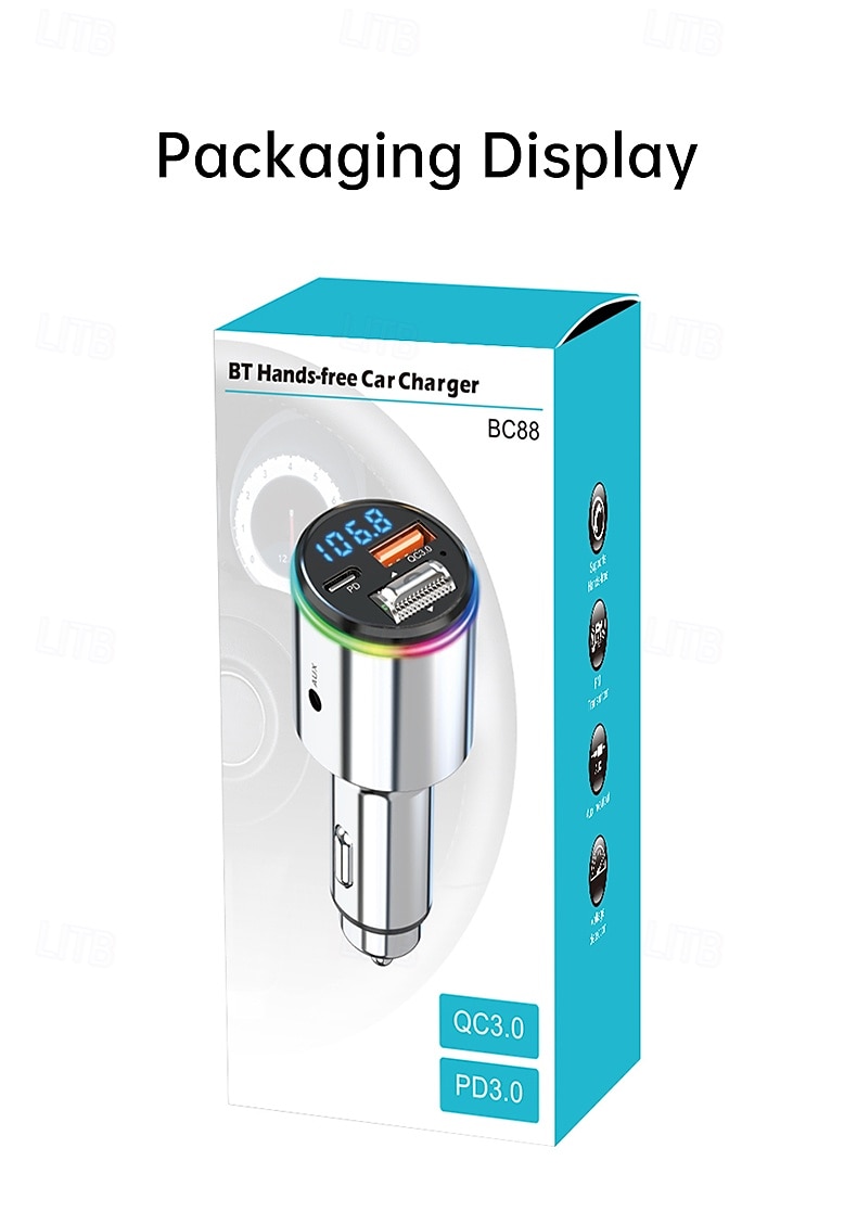FM Transmitter With Car MP3 Player Fast Charging QC 3.0 Hand-free Call Dual PD Charger Bluetooth 2025 - $43.99 –P17