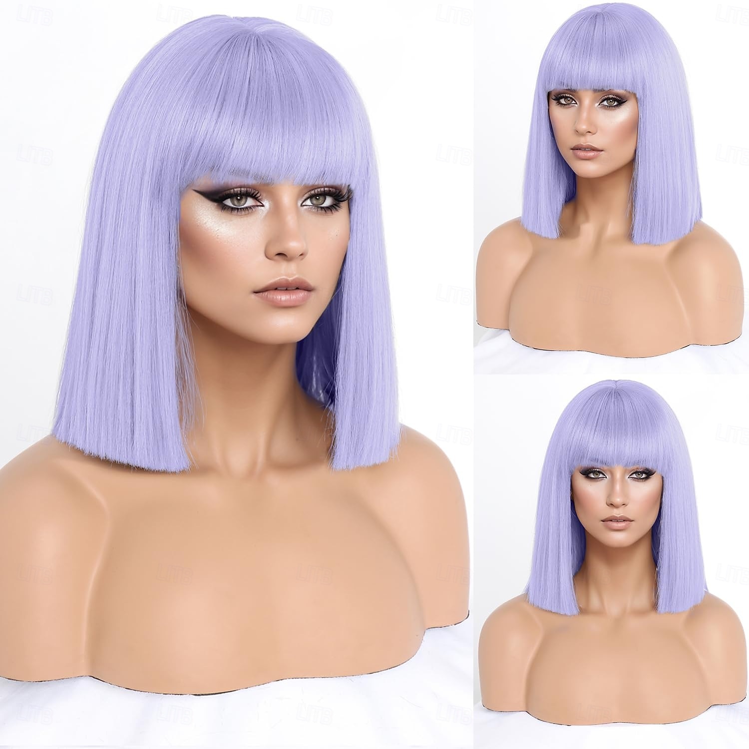 rövid bob paróka frufruval rövid egyenes bob paróka nőknek természetes megjelenésű cosplay napi parti paróka 2025 - $18.49 –P7