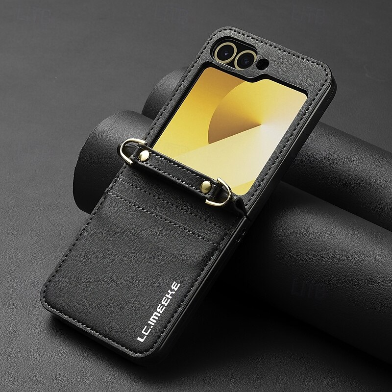 telefono Custodia Per Samsung Galaxy Z Flip 7 Z Flip 6 Z Flip 5 Z Flip 4 Z Flip 3 Copertura Posteriore con Cordino Slot per Carte Resistente agli urti Retrò TPU Pelle PU del 2025 a $19.99 –P6