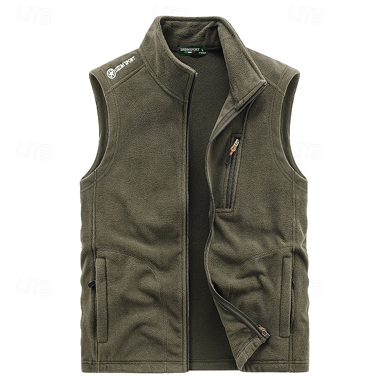Per uomo Gilet / gilet da escursionismo Gilet di pile da escursione Senza maniche Gilè Esterno Tenere al caldo Fodera di vello Comodo Inverno Tasche multiple Poliestere Nero Verde militare Blu scuro del 2025 a $22.99 –P7
