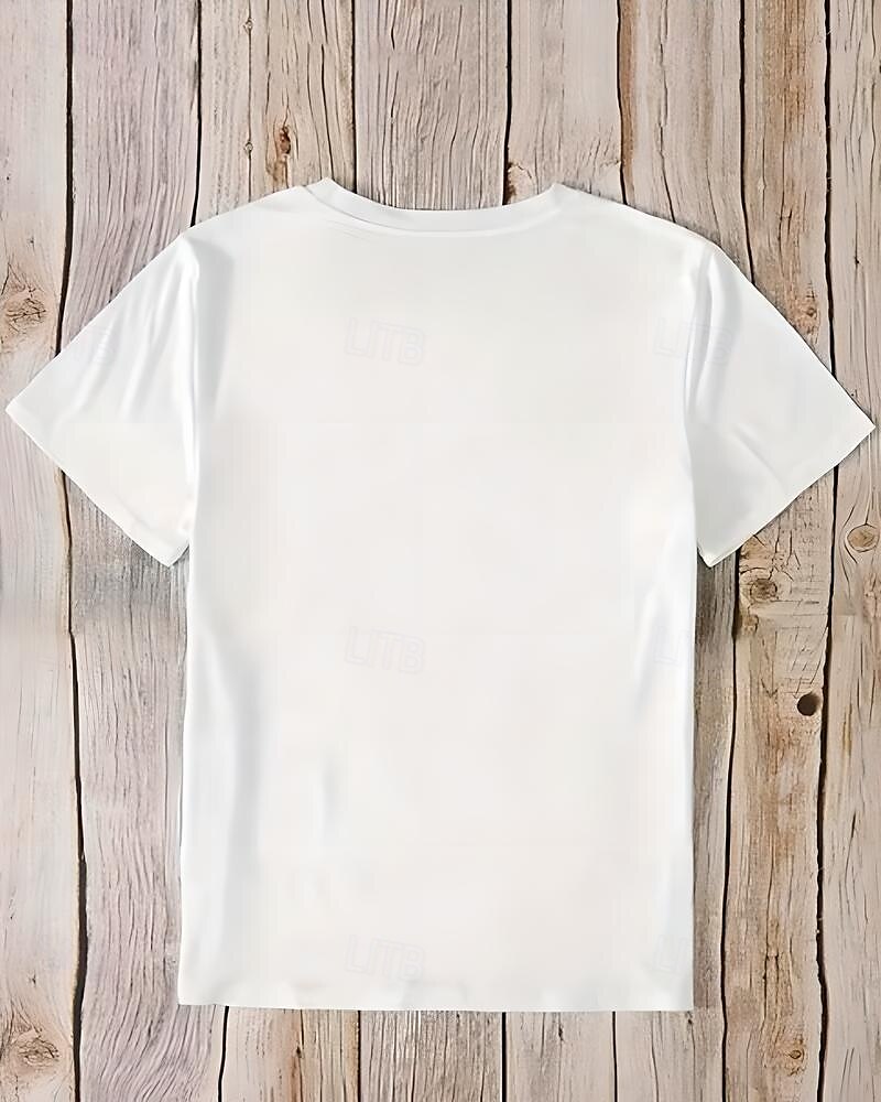 Valentin Női Vicces Póló Laid-Back Grafikai Rendes Top Rövid Ujjú Kerek Nyak Nyomott Rendes Fit Mindennapi Fehér Nyár 2025 - $19.99 –P2