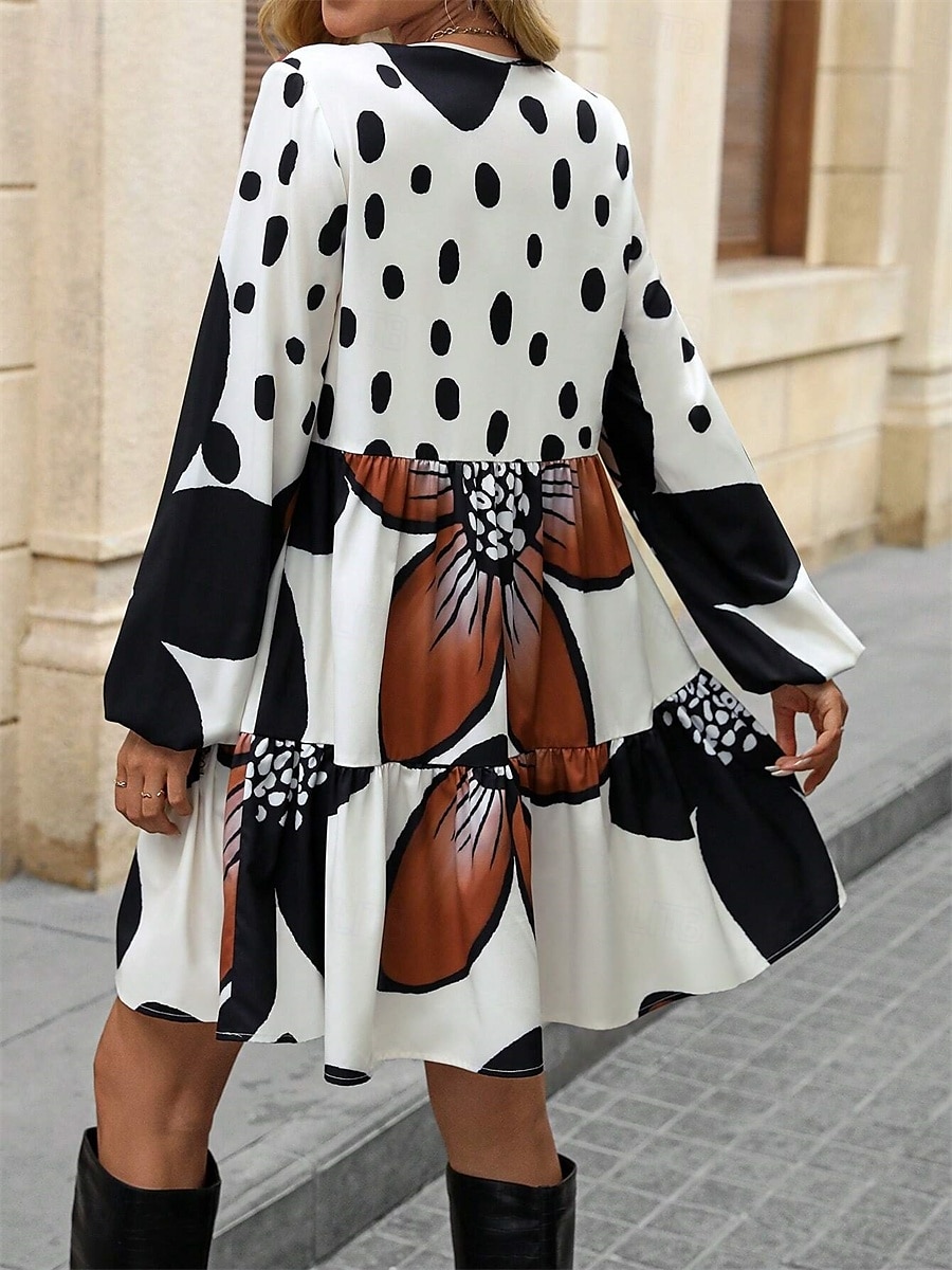 Women's Floral V Neck Mini Dress Long Sleeve Summer Spring 2025 - $27.99 –P2