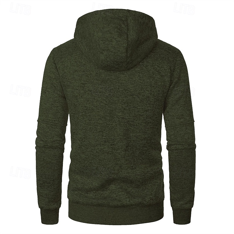 Herren Strickjacke Kurzer Pullover Zip Pullover Reißverschluss Strickpullover Gerippt Stricken Standard Tasche Feste Farbe Mit Kapuze Modisch Klassisch Urlaub Freizeitskleidung Bekleidung Herbst 2025 - $18.99 –P17