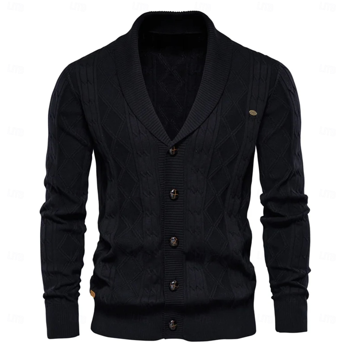 Per uomo Cardigan Maglia Patchwork Cerniera Tinta unica Colletto arrotolato Maglieria Elegante Scuola Allenamento Abbigliamento Autunno Inverno Rosso marrone Nero S M L del 2025 a $40.99 –P4