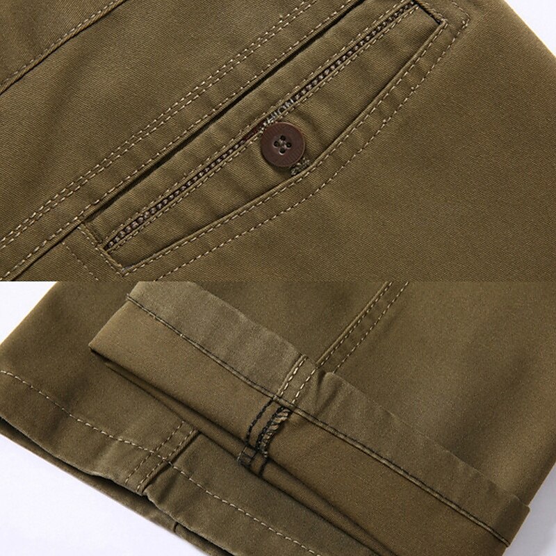 Homens Social Calças chinês Botões Bolsos Tecido Conforto Formal Festa Trabalho Moda Estilo Clássico Preto Marron Micro-Elástica de 2025 por $22.99 –P5