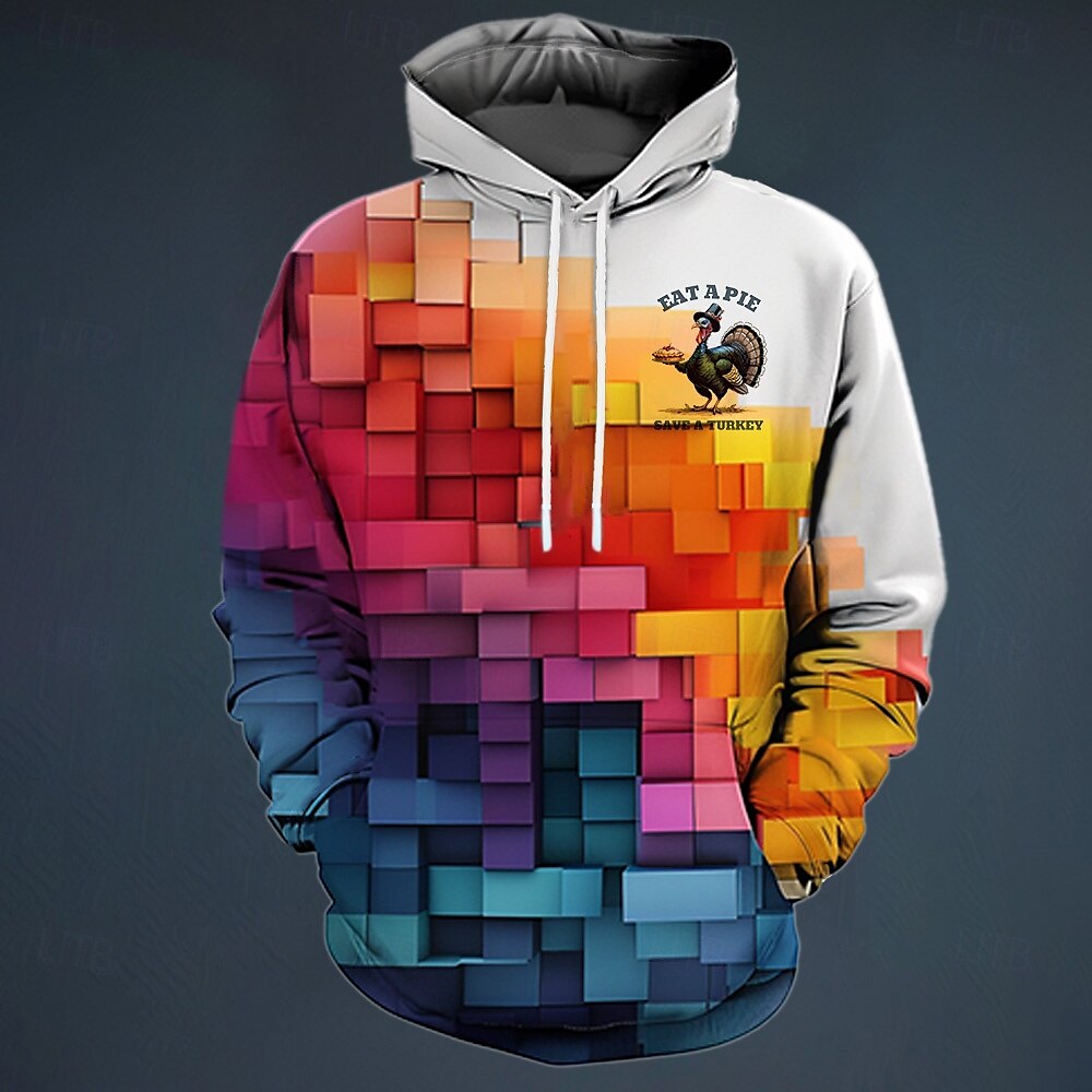 Per uomo A quadri Felpe Felpa Soprabiti Felpa con cappuccio Girocollo Di tendenza Stampa 3D Feste Per eventi Abbigliamento di strada Bianco A cordoncino Autunno Inverno progettista del 2025 a $29.99 –P1