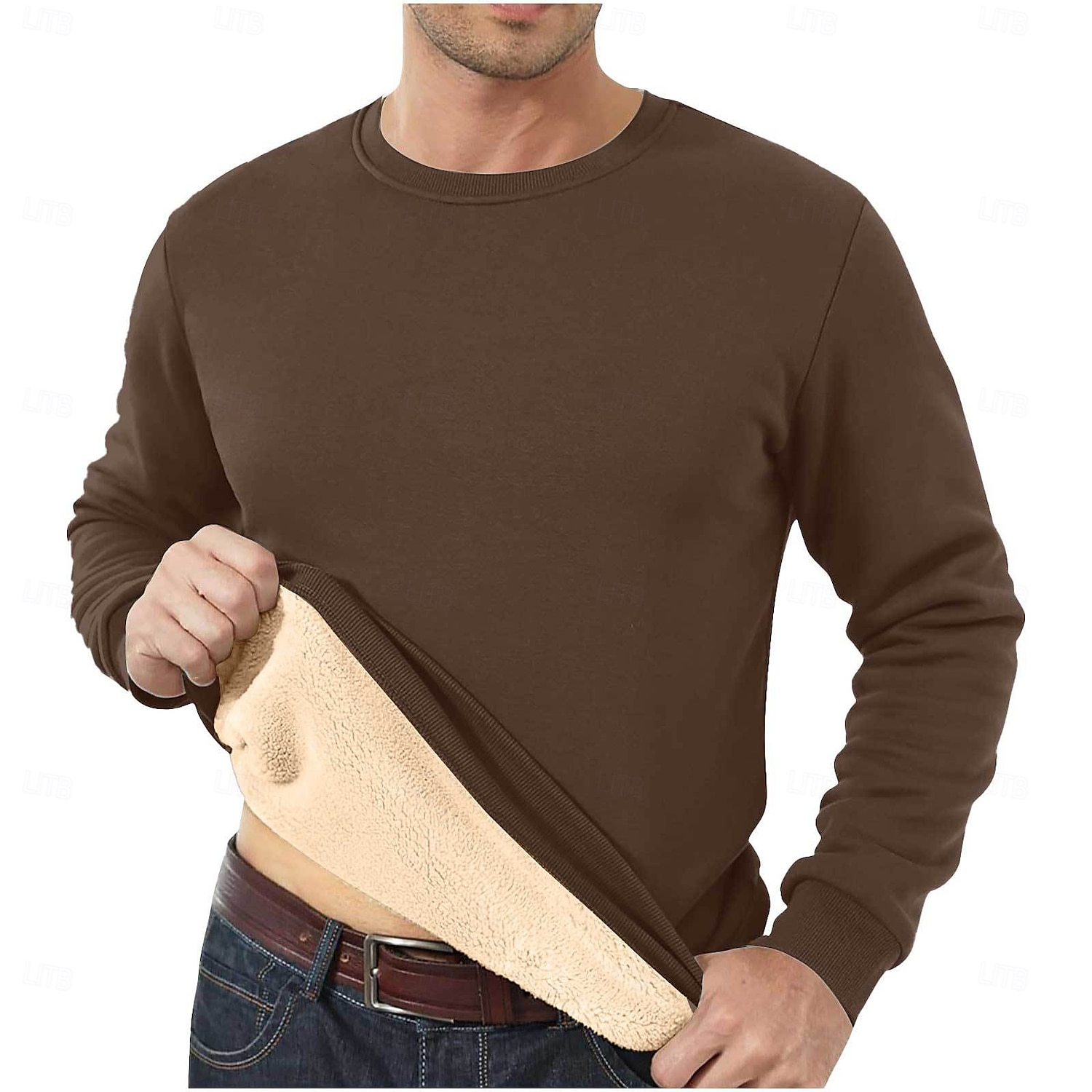 Herr Tröja Sherpa linne Svart Gul Rubinrött Blå Grön Rund hals Slät Sport & Utomhus Dagligen Helgdag Streetwear Häftig Ledigt Vinter Vår & Höst Kläder Pull Tröjor 2025 - $30.99 –P11