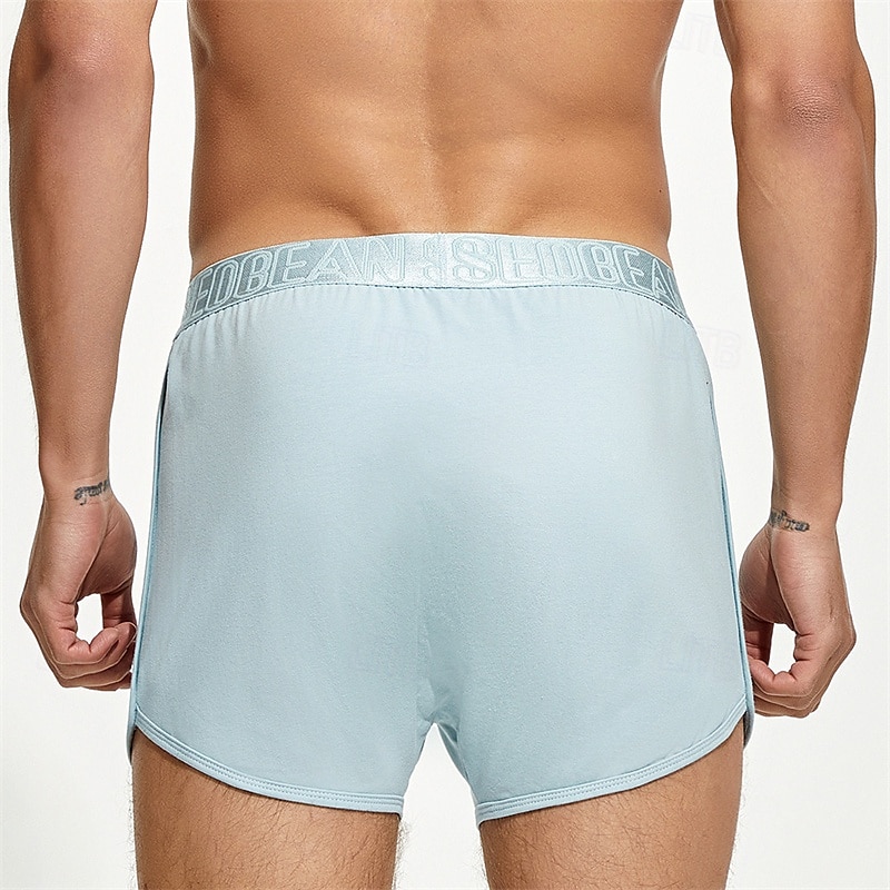 Men's 1 PCS Boxers Underwear Boxer Shorts Elastic Waist 50% Cotton Breathable Soft Comfortable Solid Color Mid Rise Black White 2025 - $11.49 –P18