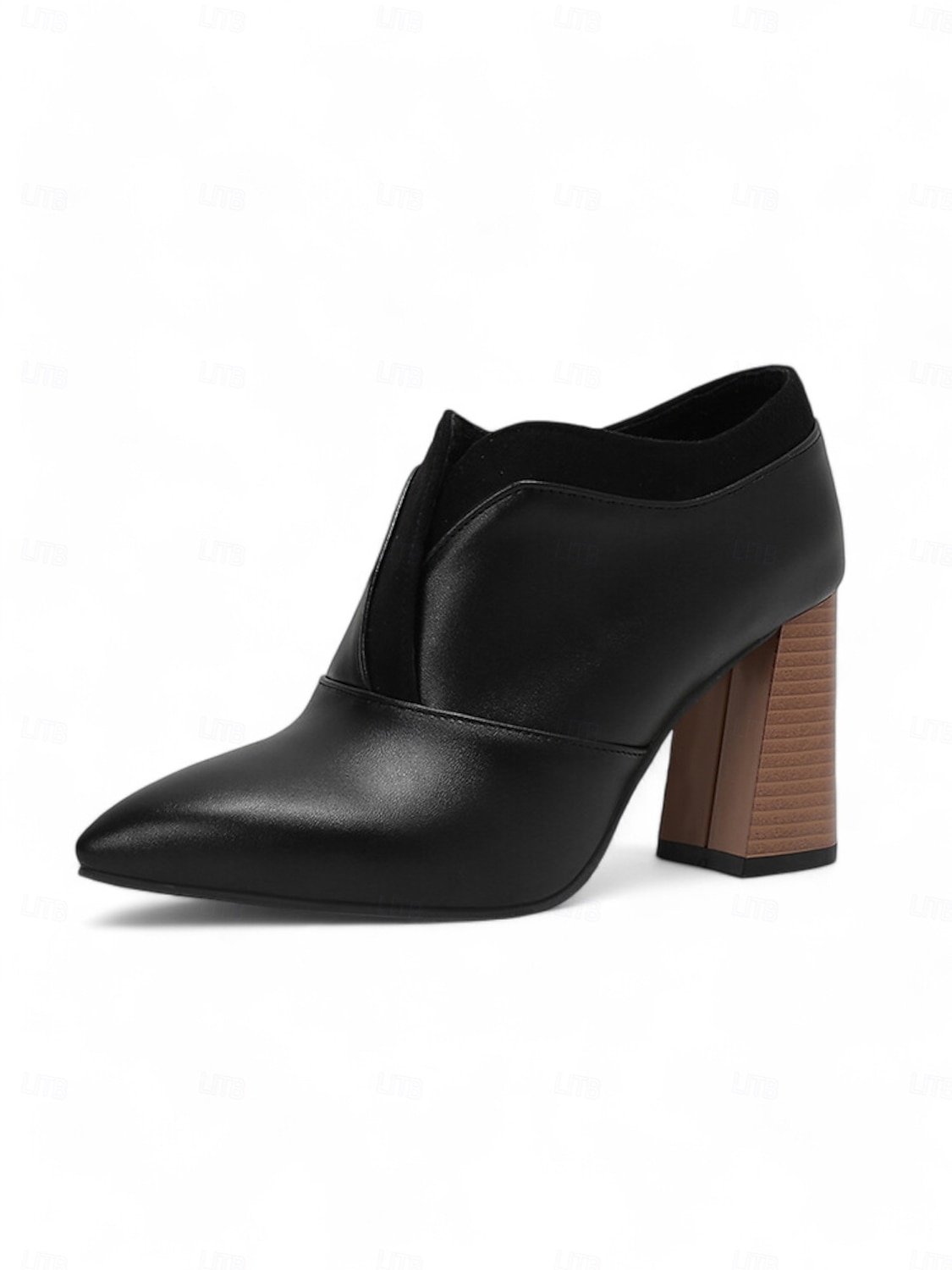 botins femininos de couro sintético verde com bico fino e salto bloco – sapatos modernos e sofisticados para uso no escritório e na noite de 2025 por $54.99 –P13