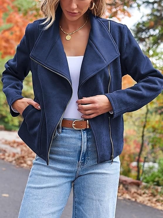 Femme Veste décontractée Chaud Confortable Zippé Décontractées Minimalisme Couleur unie Casual Quotidien fermeture Éclair Revers Standard manche longue Vêtements d'extérieur Noir Chameau Marron Hiver de 2025 ? $41.99 –P11