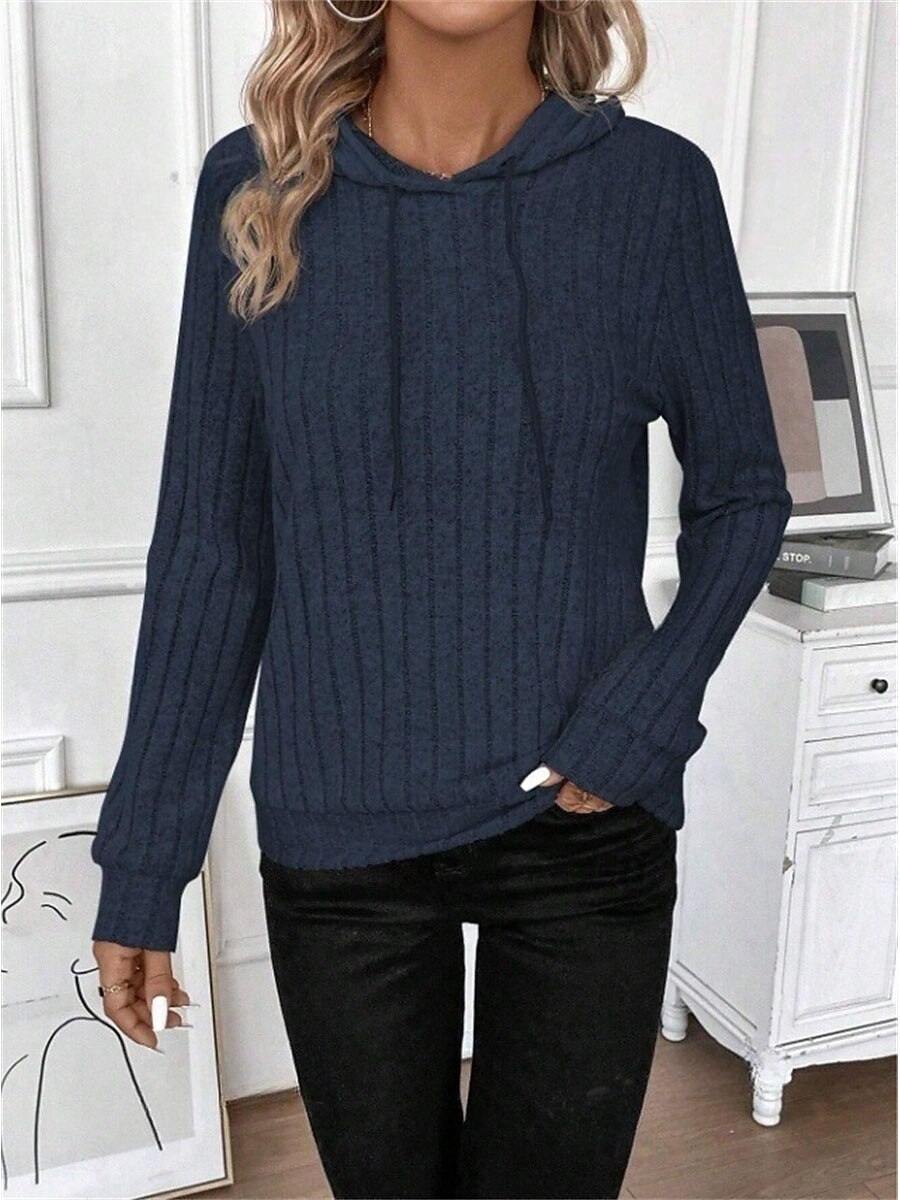 Damen Kapuzenpullover Sweatshirt Casual Plain Street Alltagskleidung Kapuzenpullover Langarm Wein Marineblau Hellgrau Herbst Winter 2025 - $18.99 –P2