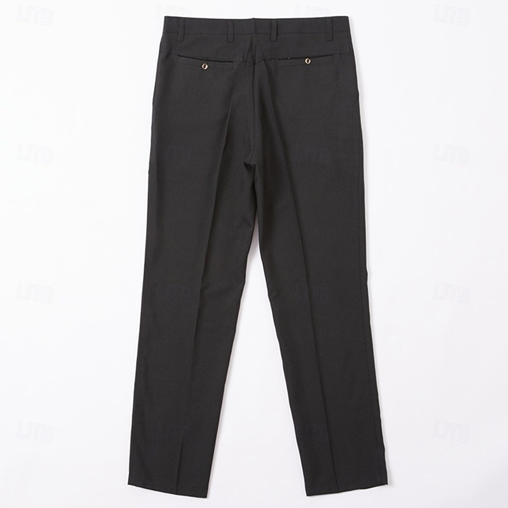 Men's Dress Pants Trousers Slacks Suit Pants Pocket Plain Comfort Breathable Wedding Outdoor Daily Fashion Casual Black Khaki 2025 - $21.99 –P4