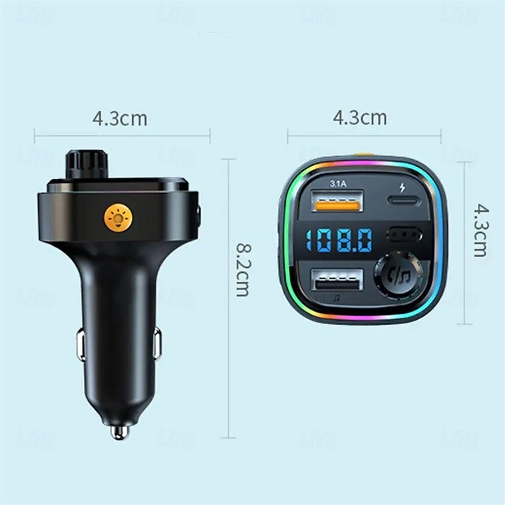 bil mp3-spiller bluetooth 5.0 fm sender pd25w hurtiglader lader tilbehør mobiltelefon adapter 2025 - $22.99 –P7