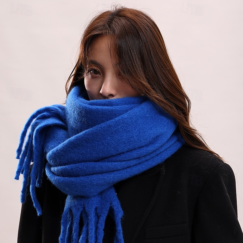 cashmere feel skjerf lange pashmina sjal og omslag for kvinner stort teppe skjerf solid 2025 - $10.99 –P10