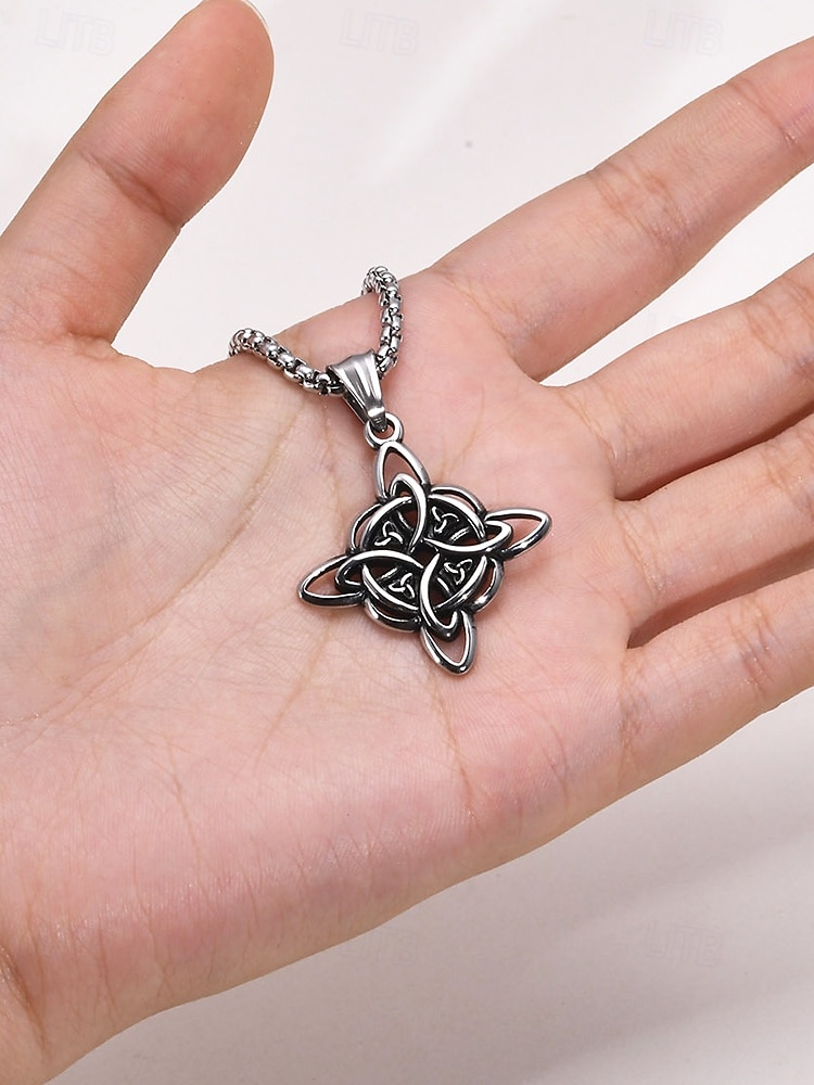 colar com pingente de nó celta masculino – símbolo de nó trinitário de aço inoxidável para força e eternidade, perfeito para joias espirituais e amantes celtas nórdicos de 2025 por $9.99 –P3