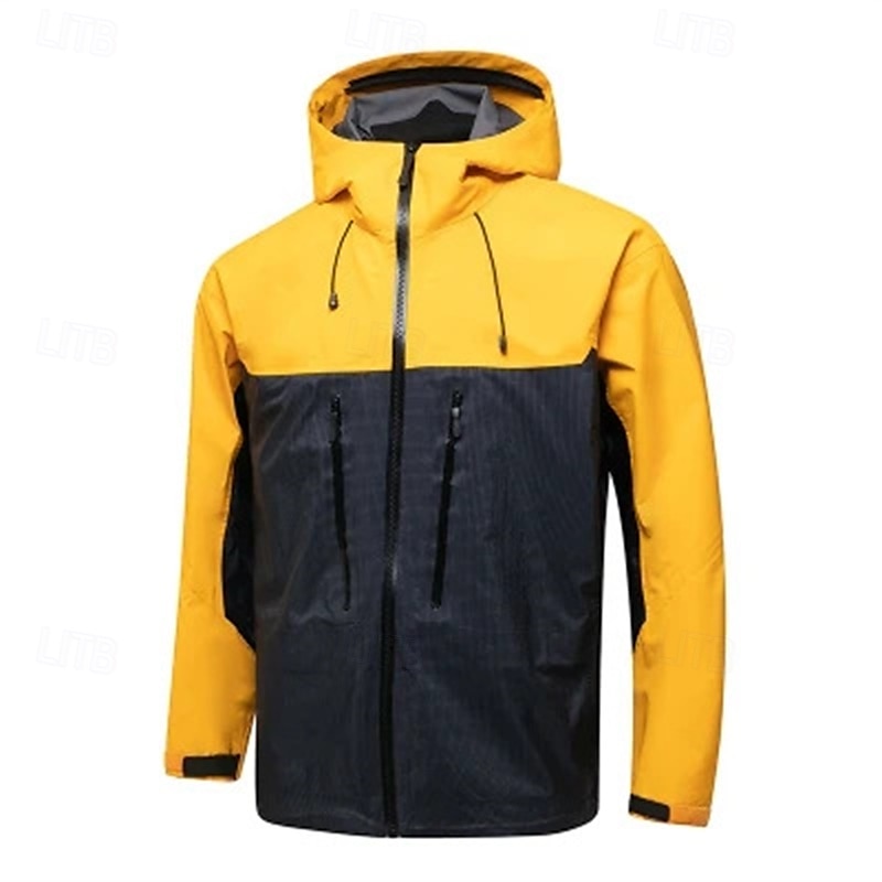 Herren Wanderjacke Draussen Farbblock Wasserdicht Windundurchlässig Reißverschluß vorne Leichte Jacke Voller Reißverschluss Camping / Wandern / Höhlenforschung Schwarz Gelb Grün Grau 2025 - $85.99 –P5
