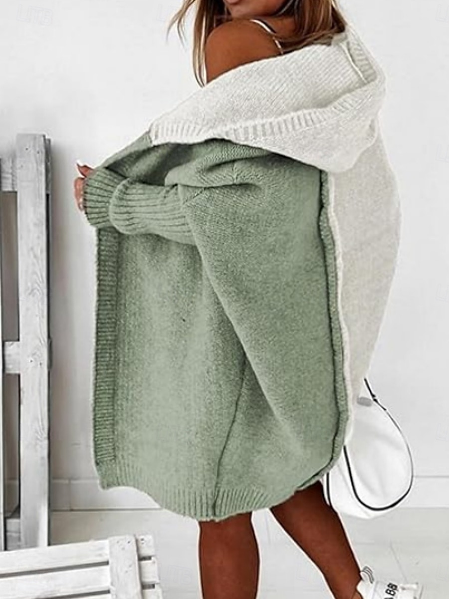 Damskie Sweter Sweter rozpinany Codzienny Miękkie Czyste kolory Prążkowany Kaptur Dzianiny Długi rękaw Długie topy Robić na drutach Na zewnątrz Codzienny Weekend Rumiany róż Zielony Jesień Zima 2025 - $71.99 –P4
