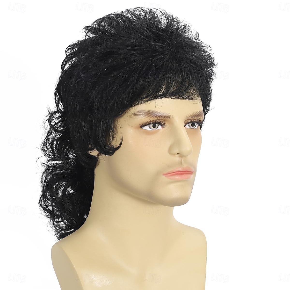 Mullet Wig Black Men Wigs 80s Curly Male Wig Halloween Costumes Punk Rocker Wig Long 2026 - $18.99 –P4