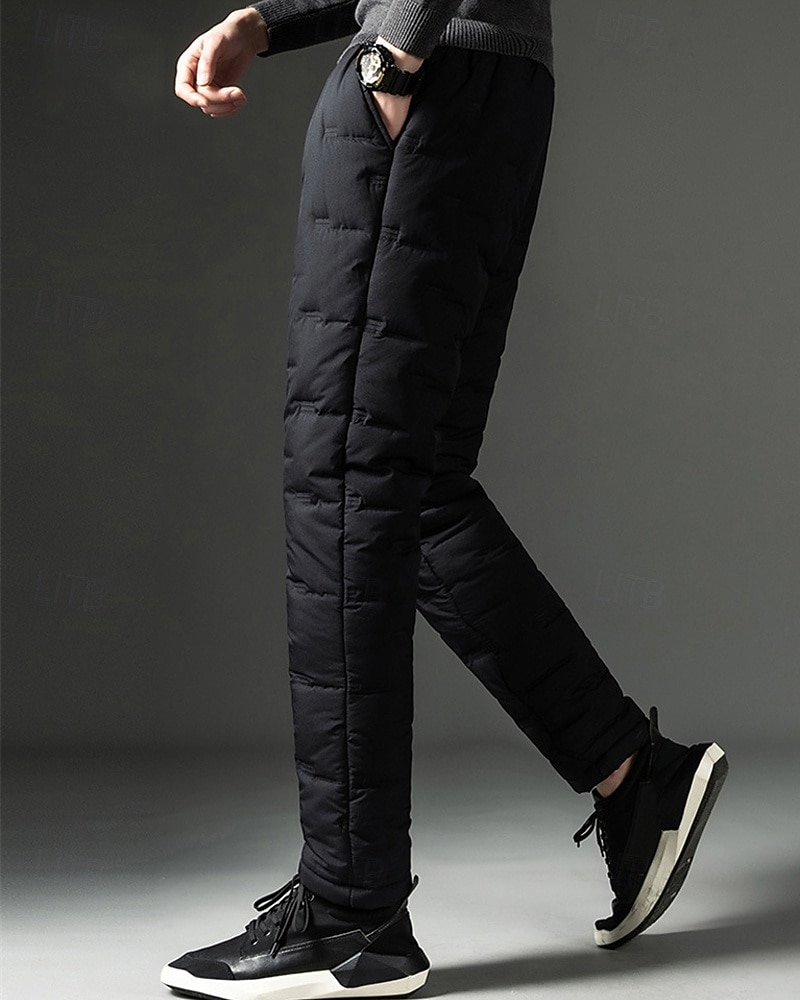 Men's Sherpa Fleece Pants Sweatpants Joggers Trousers Pocket Drawstring Elastic Waist Plain Comfort Warm Sports Outdoor Daily Fashion Casual Black 1# Black Micro-elastic 2026 - $16.49 –P17