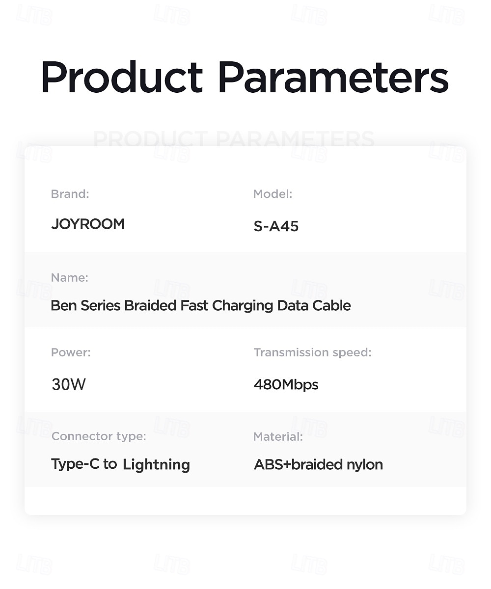 Joyroom Lightning Cable 30W 3.3ft USB C to Lightning 3 A Fast Charging Nylon Braided Durable Soft Touch For iPhone Phone Accessory 2025 - $14.99 –P9