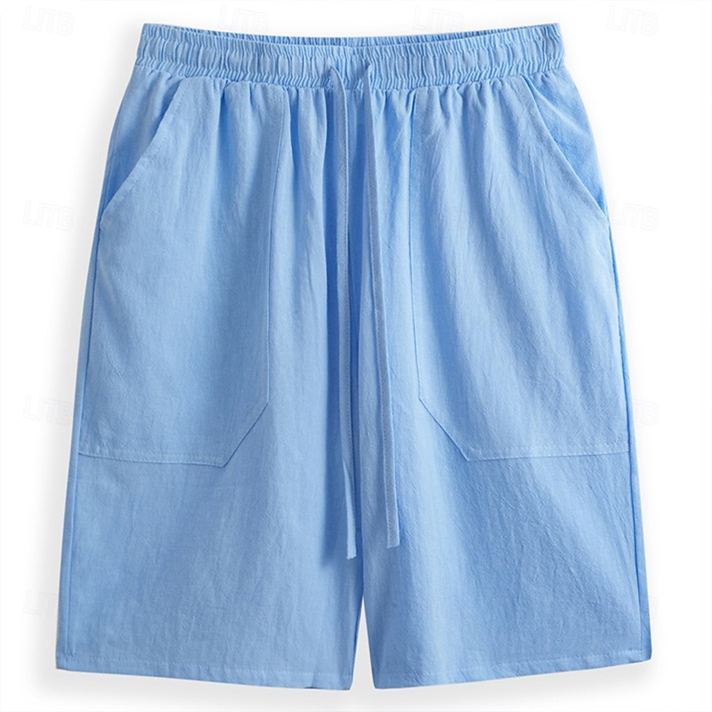 Homens Calção Shorts de linho Shorts de verão Bolsos Com Cordão Cintura elástica Tecido Conforto Respirável Curto Casual Diário Feriado Moda Estilo Clássico Preto Branco de 2025 por $17.99 –P2