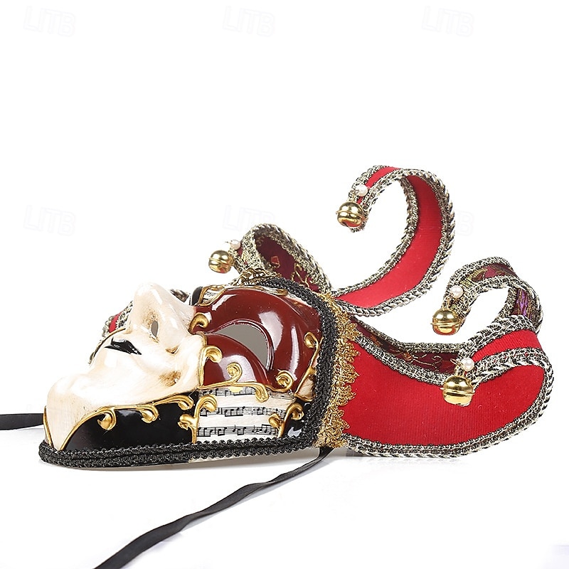 Harlekin Halloween Venezianische Maske / Arlecchino Karnevalsmaske Vollgesicht Erwachsene Herren Halloween / Karneval Party Maskerade Karneval von Venedig Einfache Halloween-Kostüme Verkleiden 2025 - $29.99 –P3