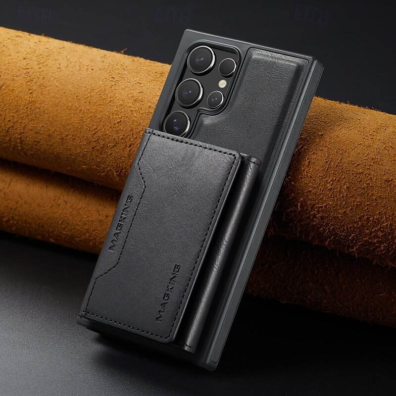 puhelin Etui Käyttötarkoitus S24 Ultra S24 Plus S24 S23 Ultra S25 Ultra Takakuori Tuella Magneetti Tukee langatonta latausta Retro TPU PU-nahka 2025 - $26.99 –P1