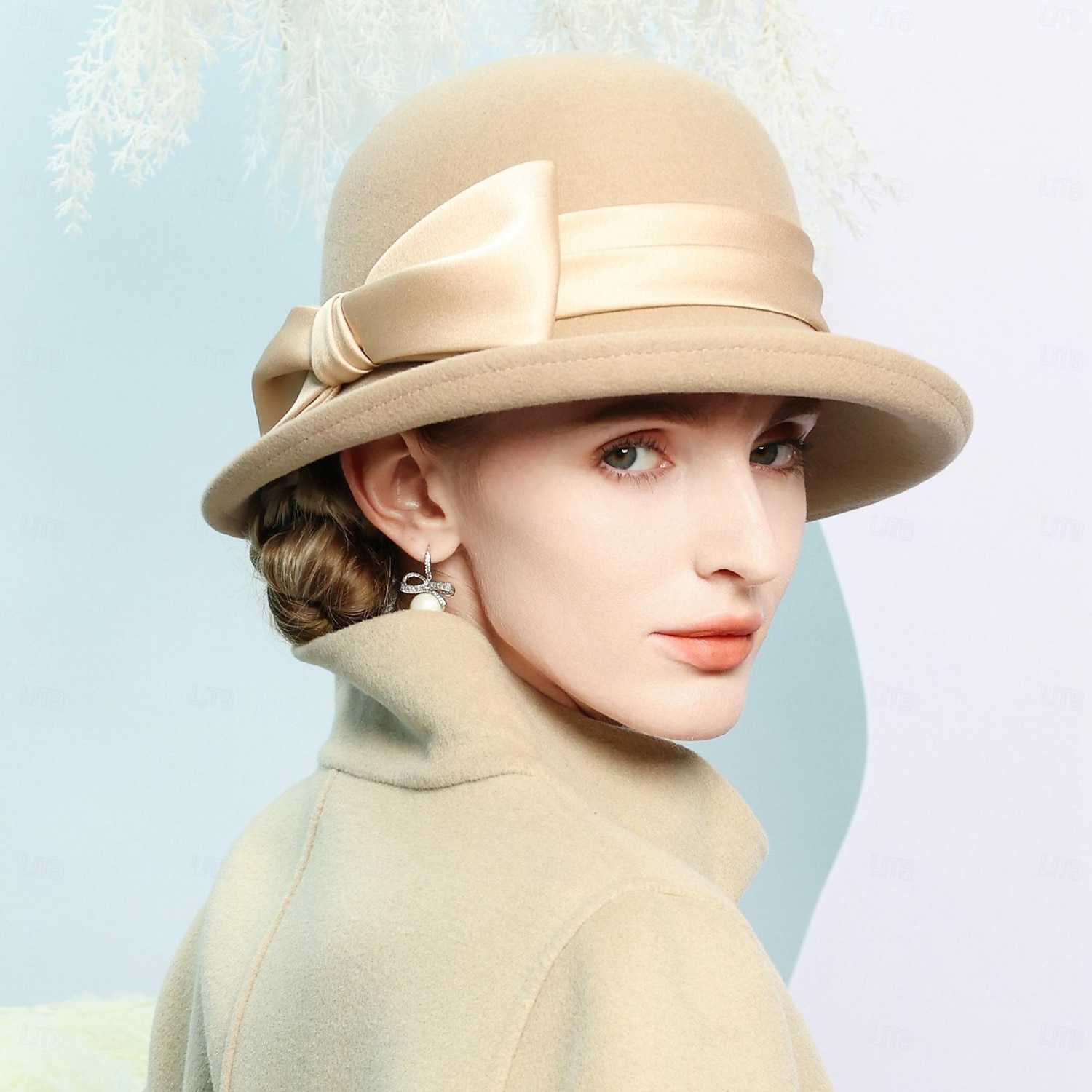 hattar 100 % ull bowler / cloche hatt fedorahatt bröllop tefest elegant bröllop med pilbåge skarvning huvudbonader huvudbonader 2025 - $42.99 –P7