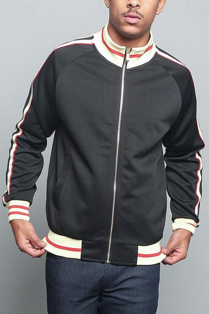 Homens Moletom com zíper Full Zip Hoodie Moletom zip Up com capuz Moletons com zíper Preto Verde Tropa Vermelho Azul Marinha Colarinho Clerical Bloco de cor Zip Up Patchwork Desportos e Ar livre de 2025 por $25.99 –P1