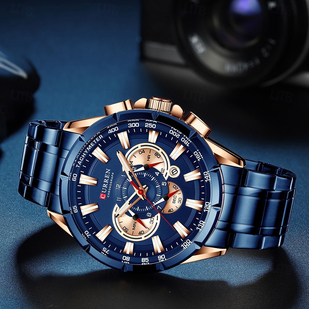 Orologio al quarzo CURREN da uomo moda outdoor orologio da polso casual luminoso calendario impermeabile orologio in acciaio del 2025 a $44.99 –P6
