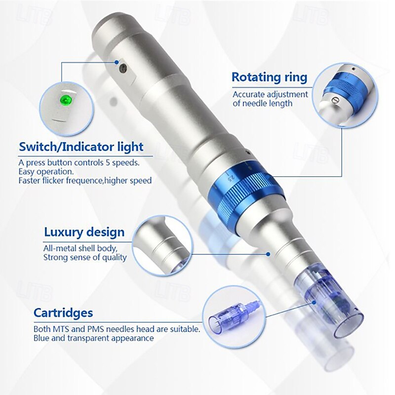 Wireless Dr Pen Ultima A6 Electric Derma Stamp Rechargeble Dermapen Microneedling For Skin Care Semi Permanent Tattoo Salon Beauty Device 2025 - $144.99 –P3