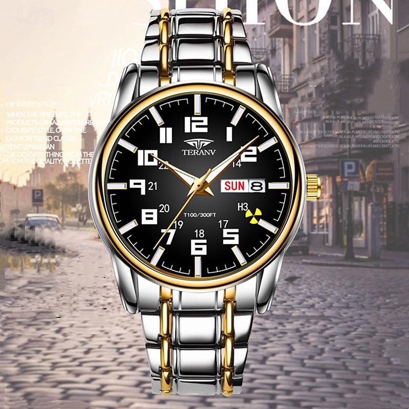 1 pz nuovo acciaio inossidabile con orologio da uomo digitale calendario settimanale display moda tendenza vita viaggio luminescente tempo libero sport affari orologio regalo di compleanno regalo di del 2025 a $22.99 –P1