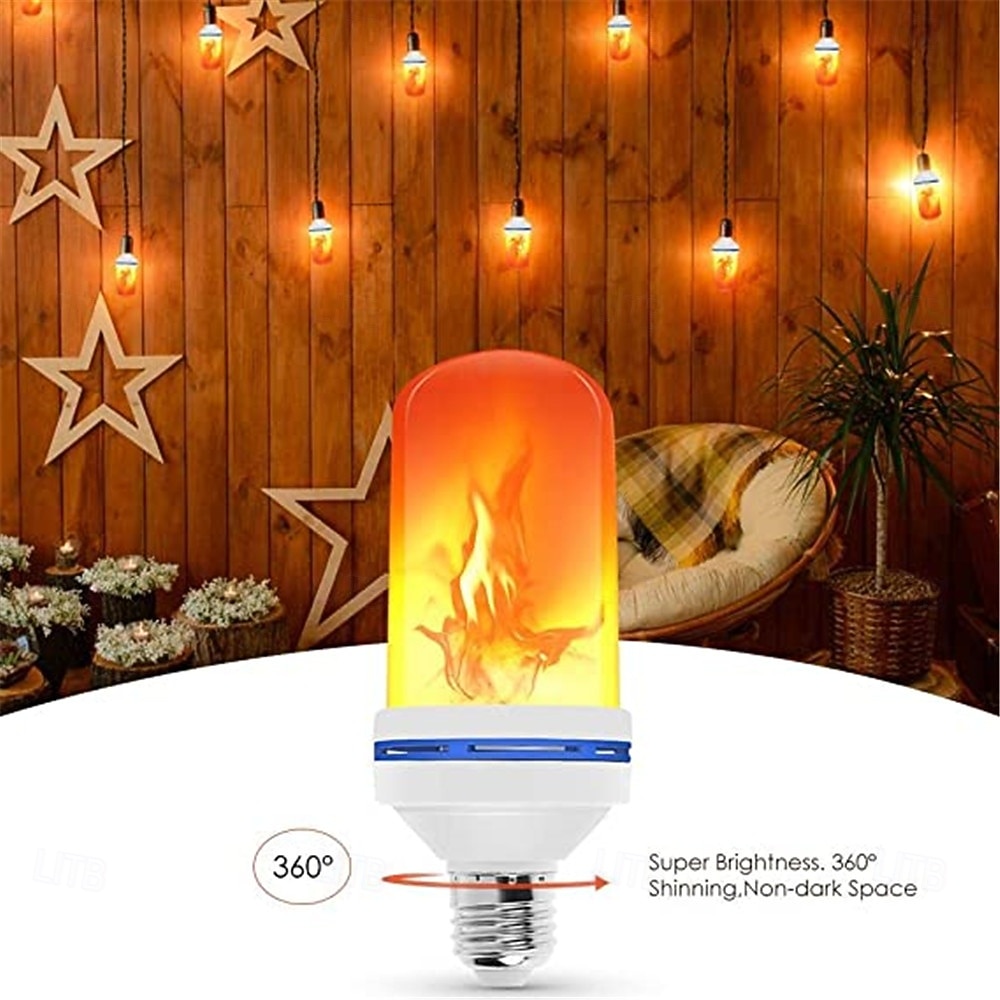 4 Modes LED Flame Light Bulbs Simulation Fire Lights Bulb KTV Festival Garden Decor light E27 Party LED Flame Effect Light 1/4pcs for Halloween 2026 - $17.99 –P6