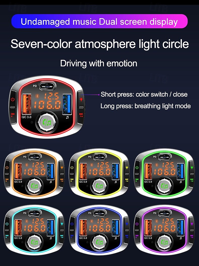 2025年 pd18 FMトランスミッター カーMP3プレーヤー デュアルUSBハンズフリーBluetoothアダプター コレクション – $43.99 –P15