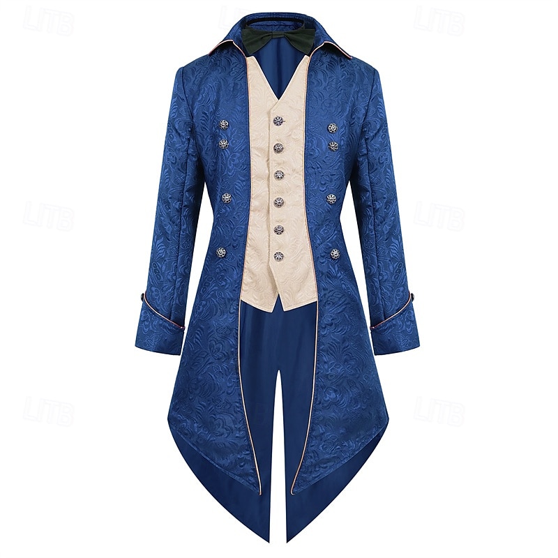 Punk & Gothic Medieval Renaissance Coat Jacket Tailcoat Prince Nobleman Men's Royal Steampunk Halloween Masquerade Event / Party Masquerade Adults' Coat 2025 - $51.99 –P14