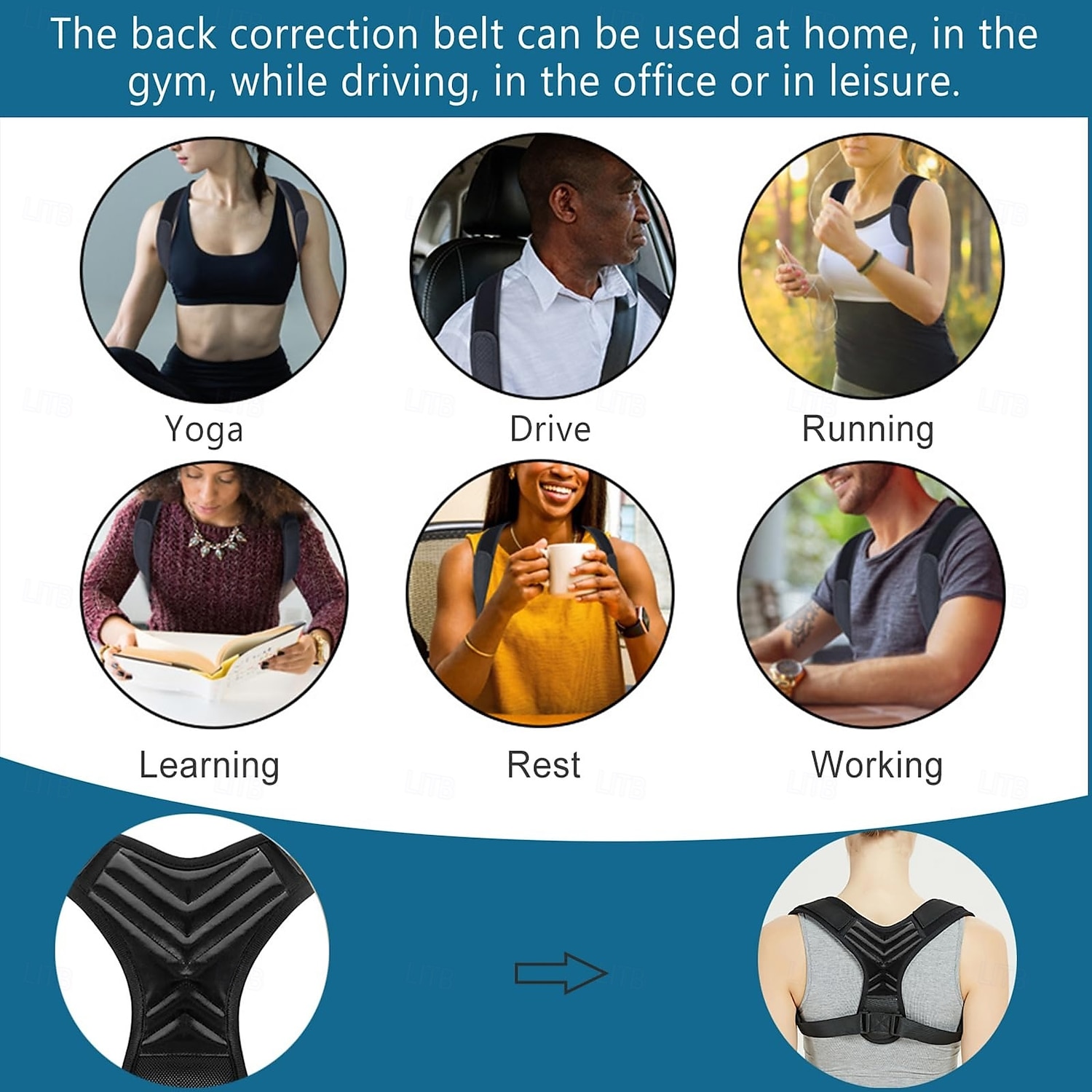 Posture Corrector for Men and Women, Adjustable Back Brace Belt, Support Shoulder Straightener, Back Spine Corrector Providing Pain Relief from Lumbar, Neck, Shoulder, and Clavicle, Back 2025 - $9.49 –P7
