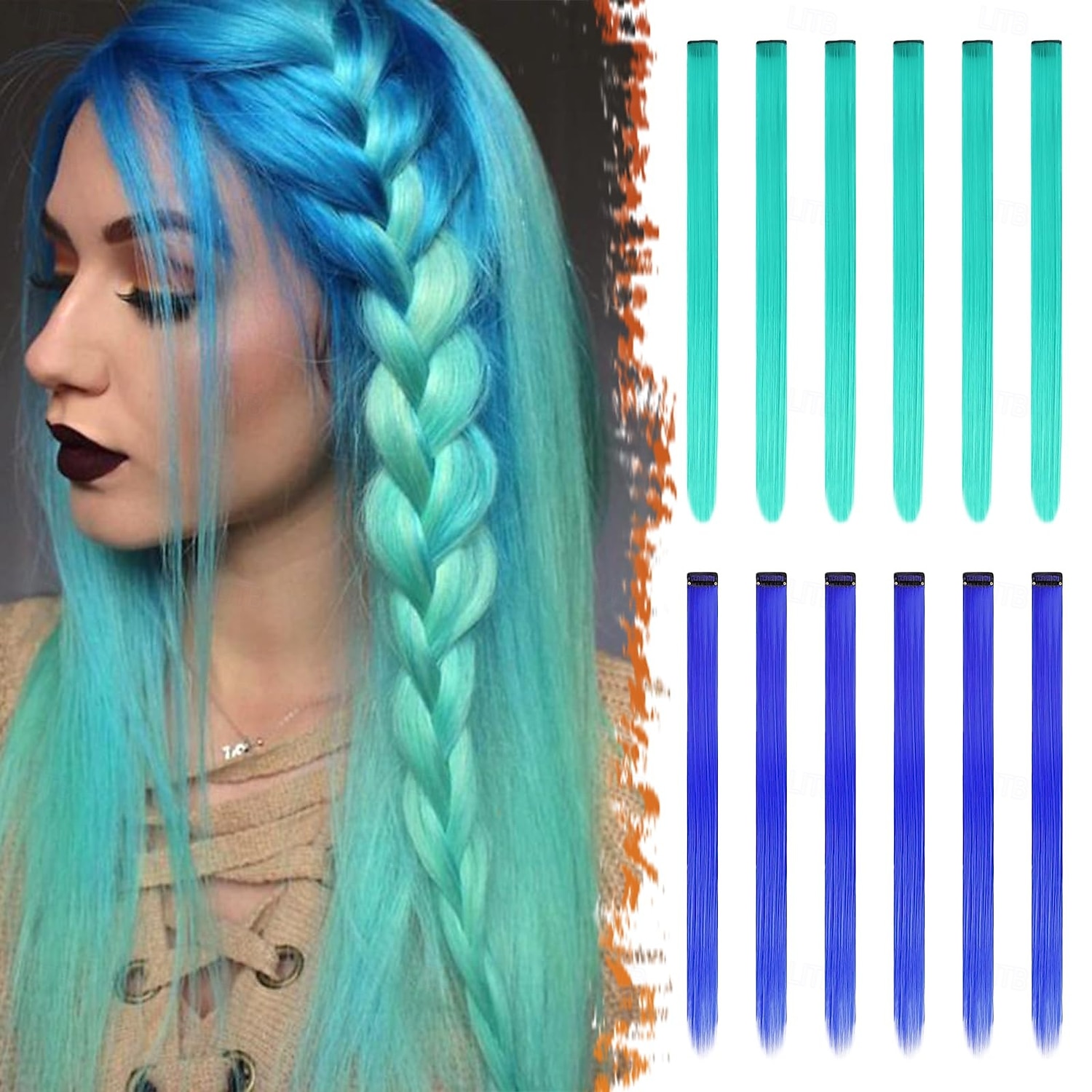 Droit Clips Cheveux Synthétiques Longue Extension des cheveux A Clipser 12 pcs Résistant à la chaleur Femme de 2025 ? $13.49 –P1