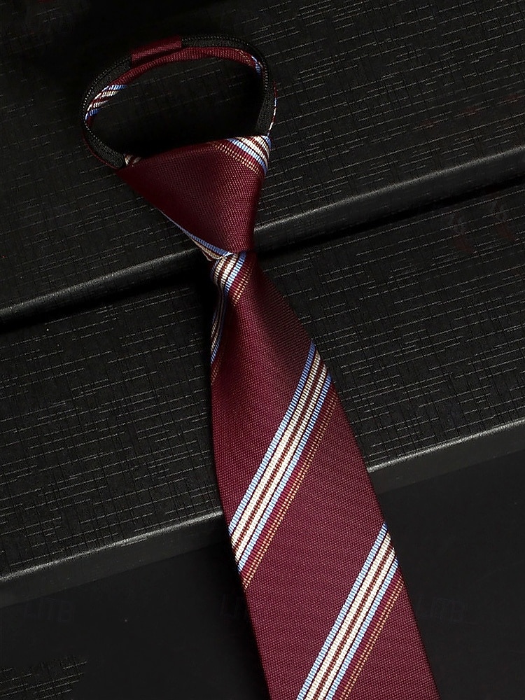 gravatas clássicas masculinas de seda sintética com zíper – conjunto de gravatas com padrões variados para trajes formais e de negócios de 2025 por $11.99 –P11