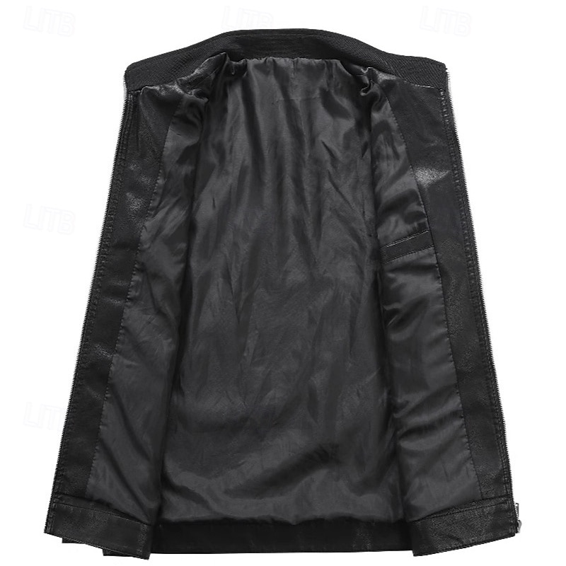 Homens Blusão de couro falso Jaqueta de Transição Jaqueta de motociclista Jaqueta de Motocicleta Férias Diário A Prova de Vento Manter Quente Bolsos Outono & inverno Tecido Moda Clássico Colarinho de 2026 por $47.99 –P4