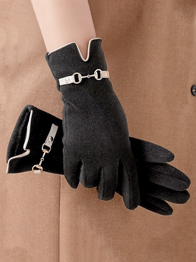 Damen-Winterhandschuhe mit elegantem Metallakzent - warmes und stylisches Wollmisch-Design für kaltes Wetter 2025 - $11.99 –P3