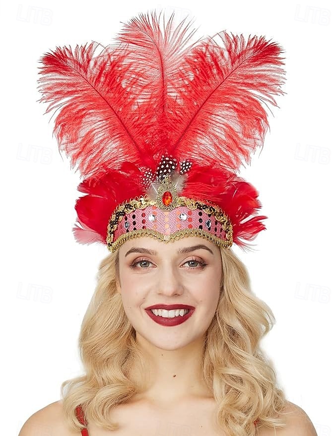 brazilský předvečer Všech svatých Čelenka Peří Dospělé Dámské předvečer Všech svatých Karneval Mardi Gras Párty Plesová maškaráda Karneval v Benátkách Jednoduché Halloweenské kostýmy Oblékněte se 2025 - $23.99 –P2