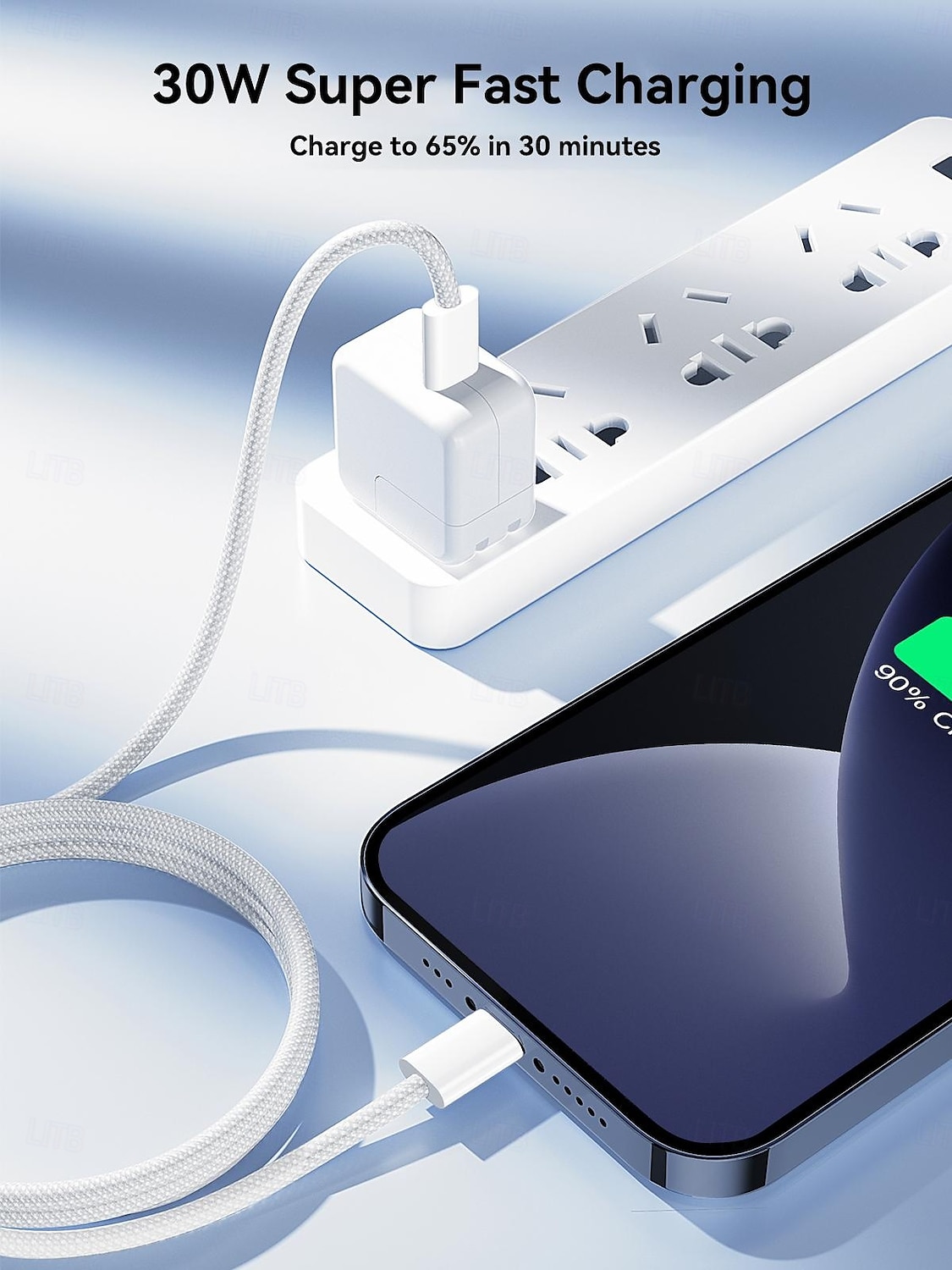 Joyroom Lightning Cable 30W 3.3ft USB C to Lightning 3 A Fast Charging Nylon Braided Durable Soft Touch For iPhone Phone Accessory 2025 - $14.99 –P7