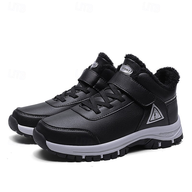 botas masculinas para caminhadas ao ar livre no inverno - tênis quentes forrados com pele, à prova d'água, com sola antiderrapante e tira de velcro de 2025 por $54.99 –P1